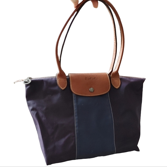 Longchamp Small Purple & Navy Shoulder Tote Bag - Picture 15 of 16